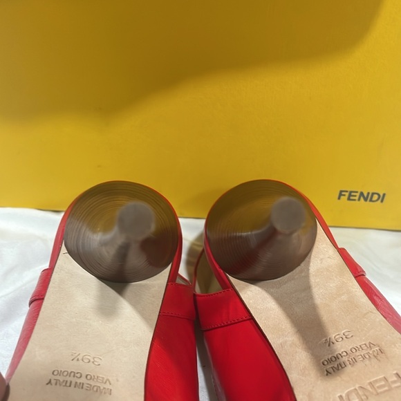 FENDI, EUC, AUTHENTIC 39.5. Perfect condition and gorgeous poppy color. - Picture 10 of 10